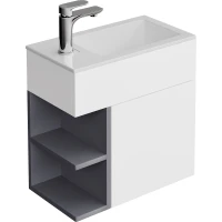 Тумба под раковину Kerama Marazzi Lato KMLACb50MDg0 49,6 см R, подвесная, утренний серый матовый/серый пыльный матовый