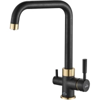 Смеситель для кухни Zorg SH 715 BLACK BR с подключением к фильтру, бронза/черный