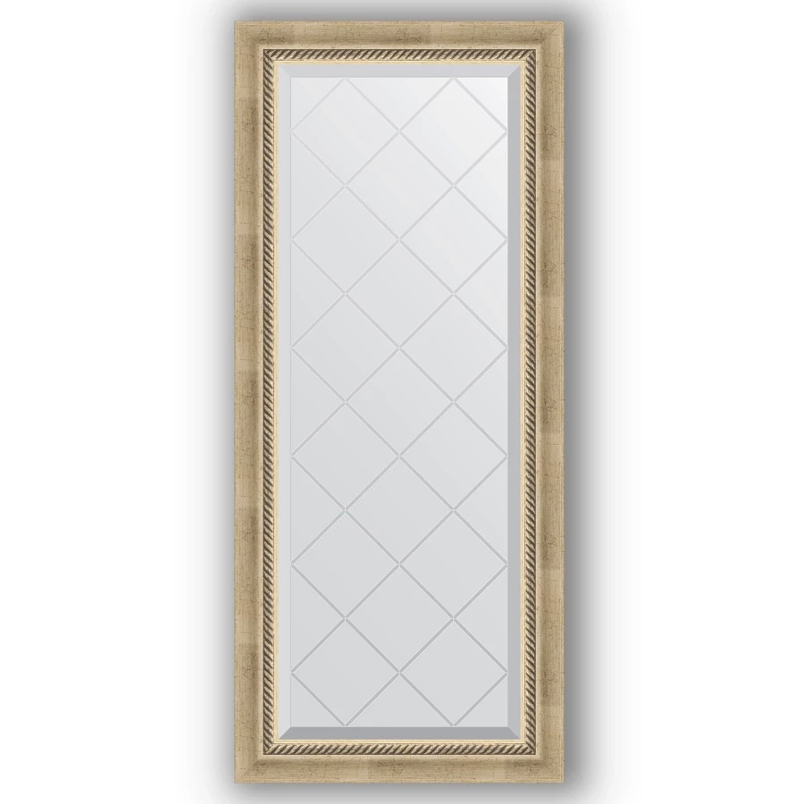 Зеркало 53x123 см состаренное серебро с плетением Evoform Exclusive-G BY 4046