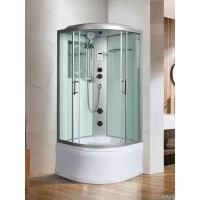 Душевая кабина WeltWasser Halle 804 10000003247 80x80x217 см, с крышей, гидромассажем, высокий поддон, профиль матовый хром, стекло прозрачное
