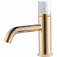 Смеситель для раковины Boheme Stick Mramor White 121-G-MR-W золотой/белый мрамор