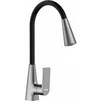 Смеситель для кухни Frap F4471-9 с гибким изливом, оружейная сталь