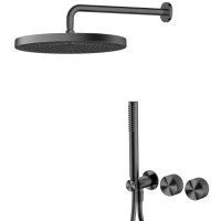 Душевой комплект Feramolli Sole SGB3 250 мм, CoolStart, со смесителем, графит матовый