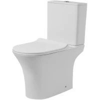 Унитаз-компакт Orange С01-000W безободковый, с сиденьем микролифт, белый глянец