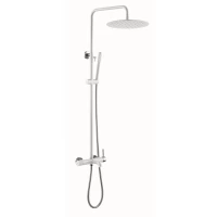 Душевая система Boheme Uno 468-WCR 295 мм, со смесителем, хром/белый глянец