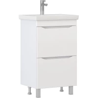 Тумба под раковину Vigo Grani 201 55,2 см, напольная, белый глянец/белый матовый