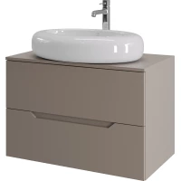 Тумба с раковиной Orange Line Li-80TuLMDF+B08-640W 80,2 см, подвесная, со столешницей, латте матовый