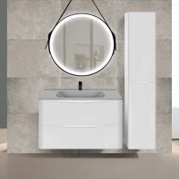 Комплект мебели белый глянец 79,4 см Vincea Paola VMC-2P800GW + VCB-2VP800G + VLM-2N700+