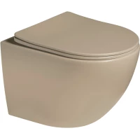 Унитаз подвесной Vincea Globo VT1-14STMC безободковый, торнадо, с сиденьем микролифт, капучино матовый