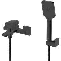 Смеситель для ванны Lemark Hosta LM12314BL с душевым гарнитуром, черный матовый