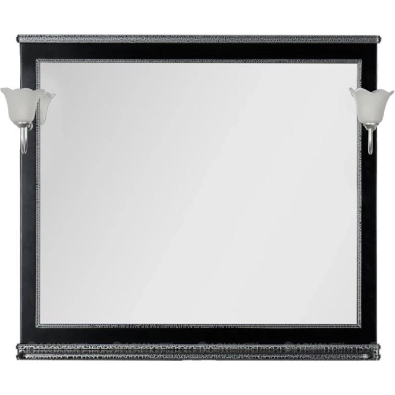 Зеркало 112,2x100 см черный/серебро Aquanet Валенса 00180296