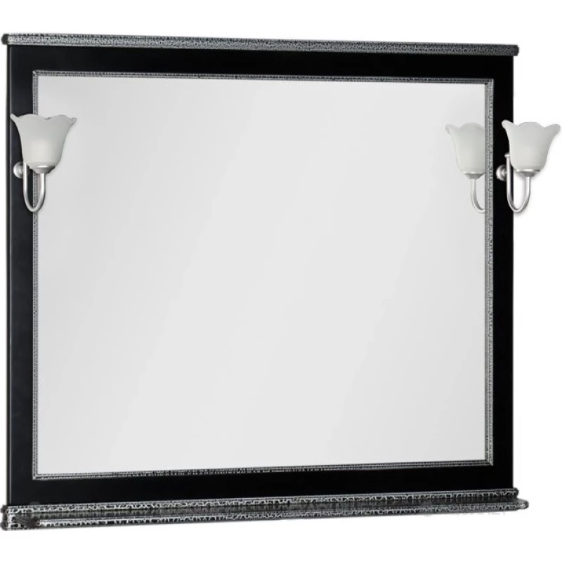 Зеркало 112,2x100 см черный/серебро Aquanet Валенса 00180296