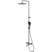 Душевая система Whitecross Y Y1234TOPGM 300 мм, с термостатом, оружейная сталь