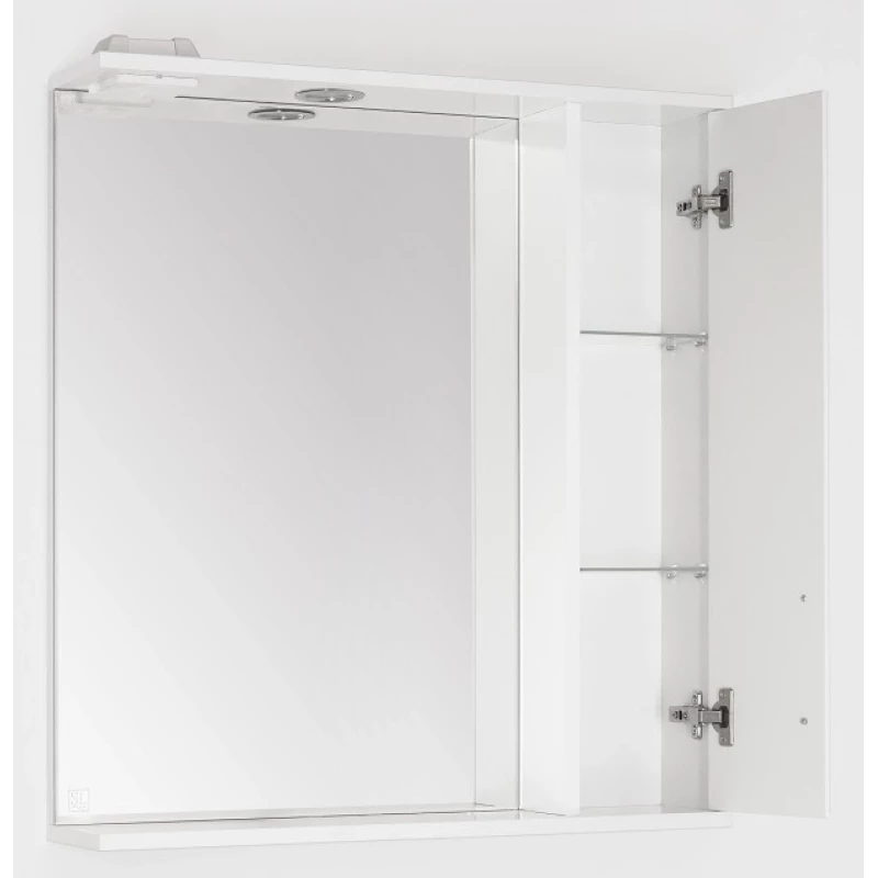 Зеркальный шкаф 70x83 см белый глянец Style Line Агава ЛС-00000278