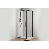 Душевой уголок Royal Bath Bern BERN-V RB9090-T-BL 89x88 см, профиль черный матовый, стекло прозрачное