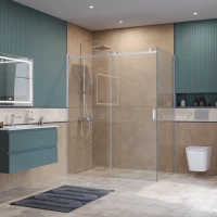 Душевой уголок BelBagno Soft Close SOFT_CLOSE-2-AH-1-160/80-C-Cr 160x80 см, профиль хром, стекло прозрачное