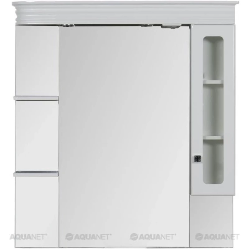 Зеркальный шкаф 110x100 см белый Aquanet Греция 00171544