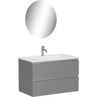 Комплект мебели Sancos Folk FL80ES + CN7005 + SF800 81 см, подвесной, светло-серый матовый