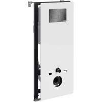 Инсталляция для унитаза WasserKRAFT Abens 20 20TLT.010.ME.WH.PB03 с кнопкой смыва, черный глянец