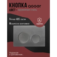 Кнопка смыва Agger APB0155 для инсталляции, оружейная сталь матовый