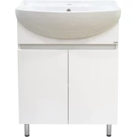 Тумба под раковину Misty Амур Э-Аму01060-011Н 60,1 см, напольная, белый глянец
