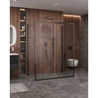 Душевой уголок Cezares Molveno MOLVENO-AH-12-150/90-C-GM-IV 147x90 см, профиль оружейная сталь матовый, стекло прозрачное