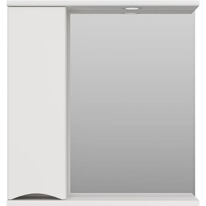 Зеркальный шкаф 70x74,5 см белый глянец L Misty Атлантик П-Атл-4070-010Л