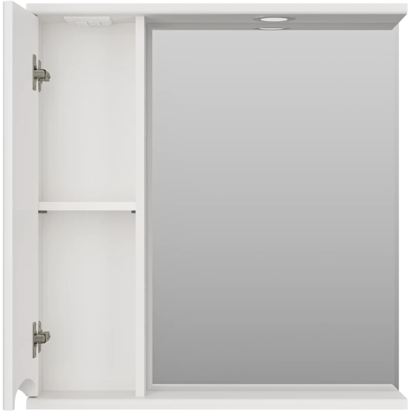 Зеркальный шкаф 70x74,5 см белый глянец L Misty Атлантик П-Атл-4070-010Л