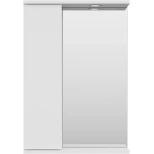 Изображение товара зеркальный шкаф misty лира п-лир04050-013л 50x72 см l, с подсветкой, выключателем, белый глянец/белый матовый