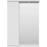 Зеркальный шкаф Misty Лира П-Лир04050-013Л 50x72 см L, с подсветкой, выключателем, белый глянец/белый матовый
