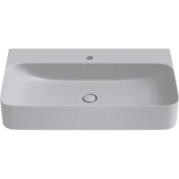 Раковина-чаша Wellsee Clermont 302614000 80x47 см, накладная, подвесная, серый матовый, с донным клапаном в цвете серый матовый
