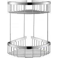 Полка для ванной Grocenberg AC0076CR 21x21 см, угловая, двойная, хром
