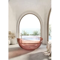 Ванна из полиэфирной смолы Abber Kristall AT9705Koralle 150x150 см, отдельностоящая, розовый