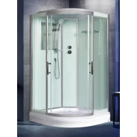 Душевая кабина WeltWasser Emmer 12015-2 10000004653 120x120x217 см, с крышей, низкий поддон, профиль матовый хром, стекло прозрачное