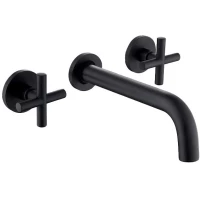 Смеситель для раковины Rea Exit REA-B8000 встраиваемый, без донного клапана, черный матовый