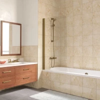 Шторка на ванну Vegas Glass EV LUX 70 05 01 L 70 см L, профиль бронза, стекло прозрачное