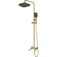 Душевая система Esbano Gemini ESDSGEMI-DSSG 304x204 мм, со смесителем, золотой матовый