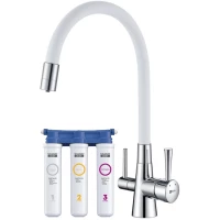 Смеситель для кухни с фильтром Lemark Comfort LM3075C-White + H851P00