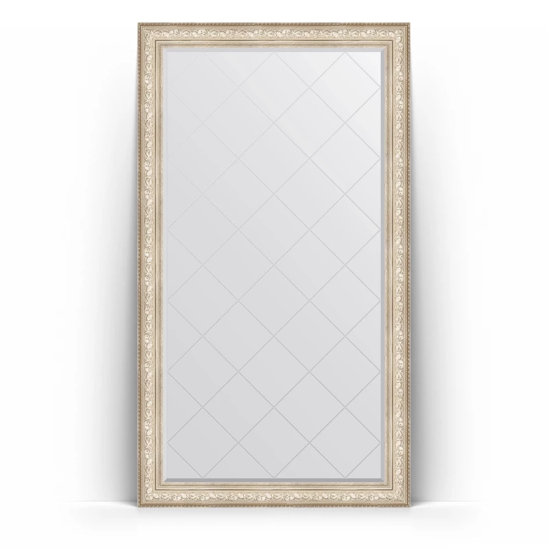 Зеркало напольное 115x205 см виньетка серебро Evoform Exclusive-G Floor BY 6376