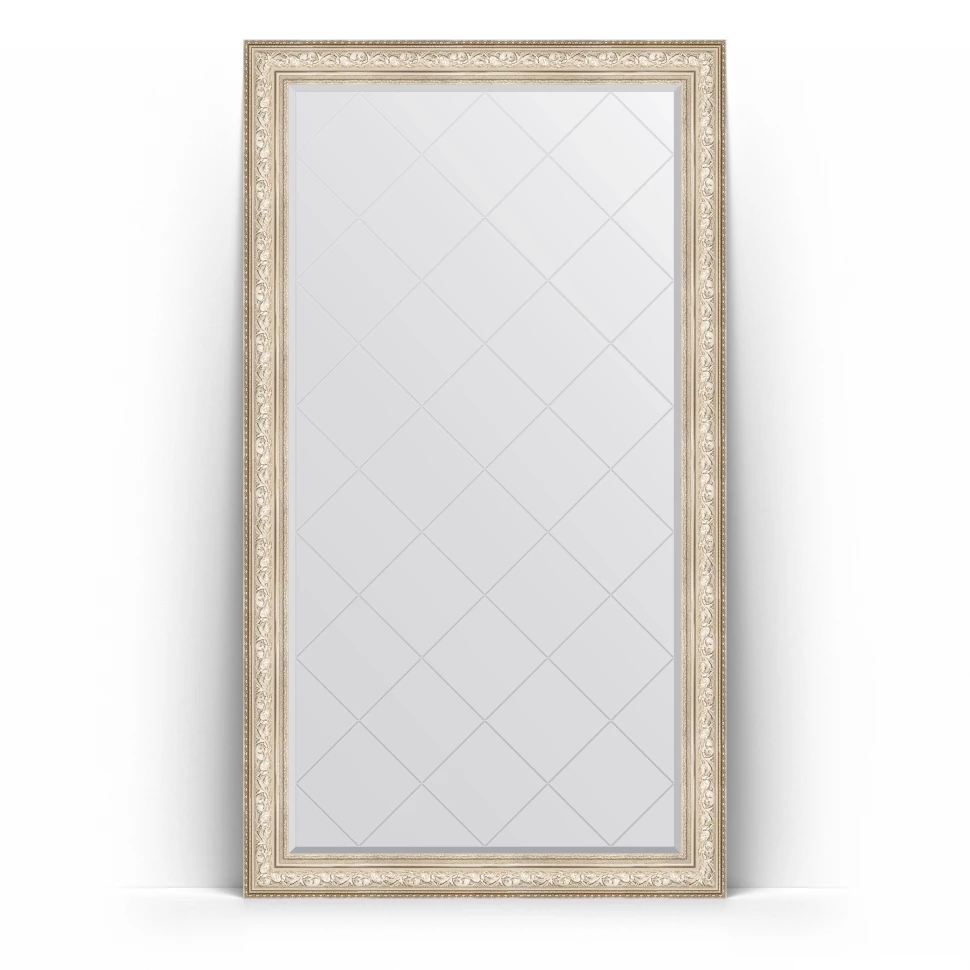 Зеркало напольное 115x205 см виньетка серебро Evoform Exclusive-G Floor BY 6376 зеркало 131x186 см римское серебро evoform exclusive g by 4491