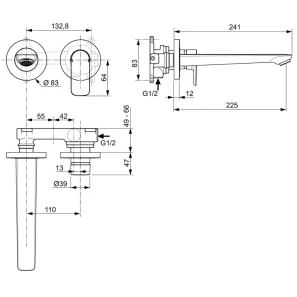 Изображение товара смеситель для раковины без донного клапана ideal standard connect air a7009aa