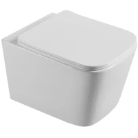 Унитаз подвесной Agger AT04100 безободковый, с сиденьем микролифт, белый глянец