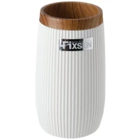 Стакан для зубных щеток Fixsen White Boom FX-412-3 настольный, белый/коричневый