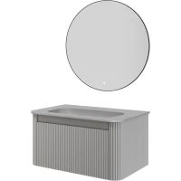 Комплект мебели Armadi Art Voi Luna 782-080-R-L + 786-080-L без отв. + 545-80-GM 82 см, подвесной, серый матовый