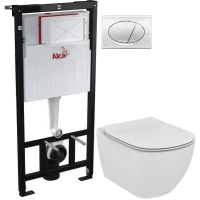 Комплект подвесной унитаз Ideal Standard Tesi T007901 + T352701 + система инсталляции AlcaPlast AM101/11203:1RUSSETM71