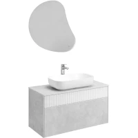 Комплект мебели светло-серый/белый матовый 100 см Акватон Марбл 1A276301MH4C0 + 1A73313KLK010 + 1A260902VO010