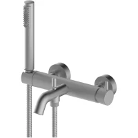 Смеситель для ванны Bossini Teo Z00723.094 с душевым гарнитуром, никель матовый