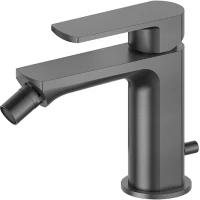 Смеситель для биде Newform Haka 72025.59.064 с донным клапаном, оружейная сталь матовый