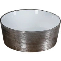 Раковина-чаша CeramaLux C1054 36,5x36,5 см, накладная, белый/серебряный