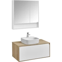 Комплект мебели дуб эльвезия/белый глянец 89 см Акватон Либерти 1A279901LYC70 + 1A279703LYC70 + 1WH501709 + 1A252302SD010